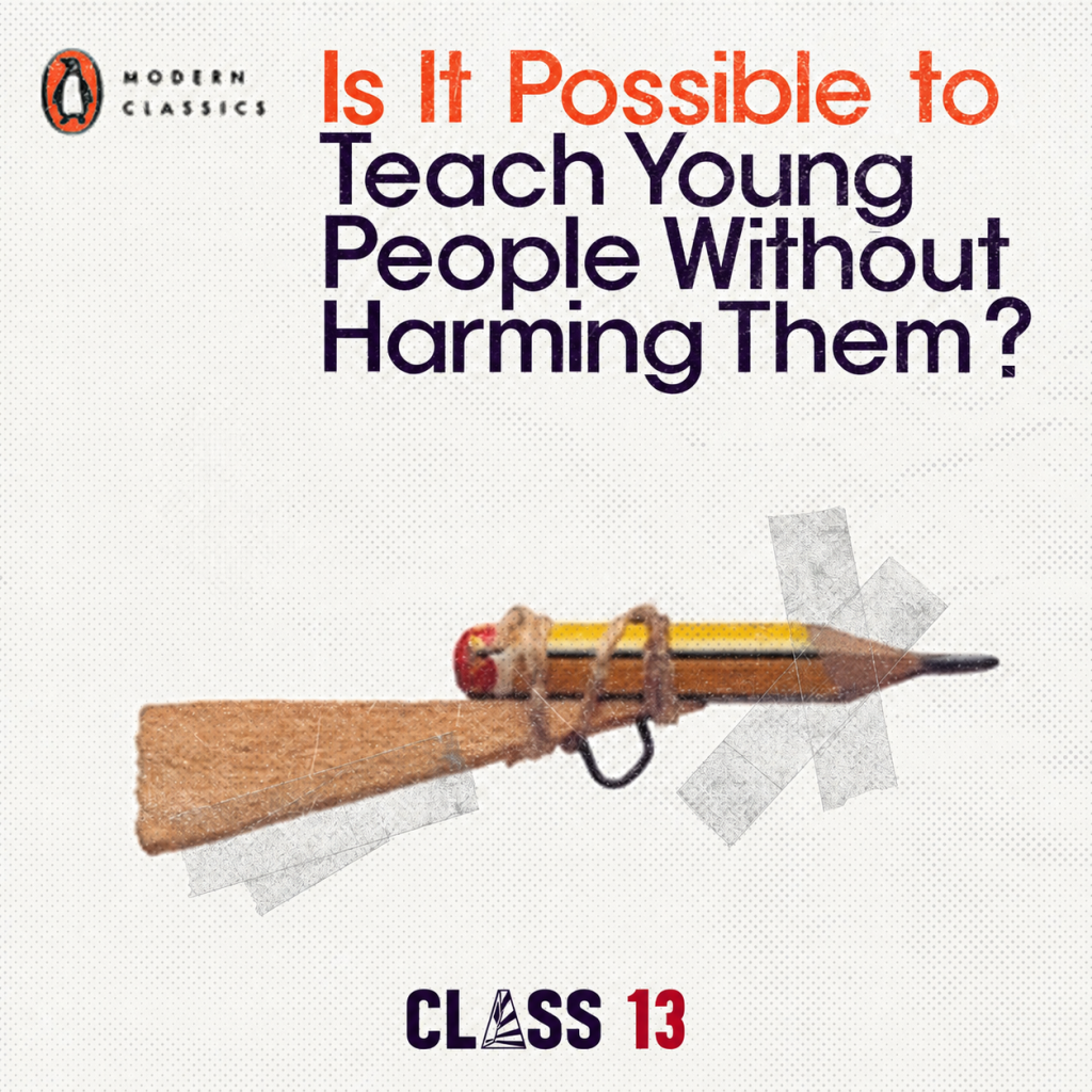 A pedagogy of humanisation blog graphic asking “Is it possible to teach young people without harming them?”, with a New Blog Post stamp and a pencil styled like a rifle.